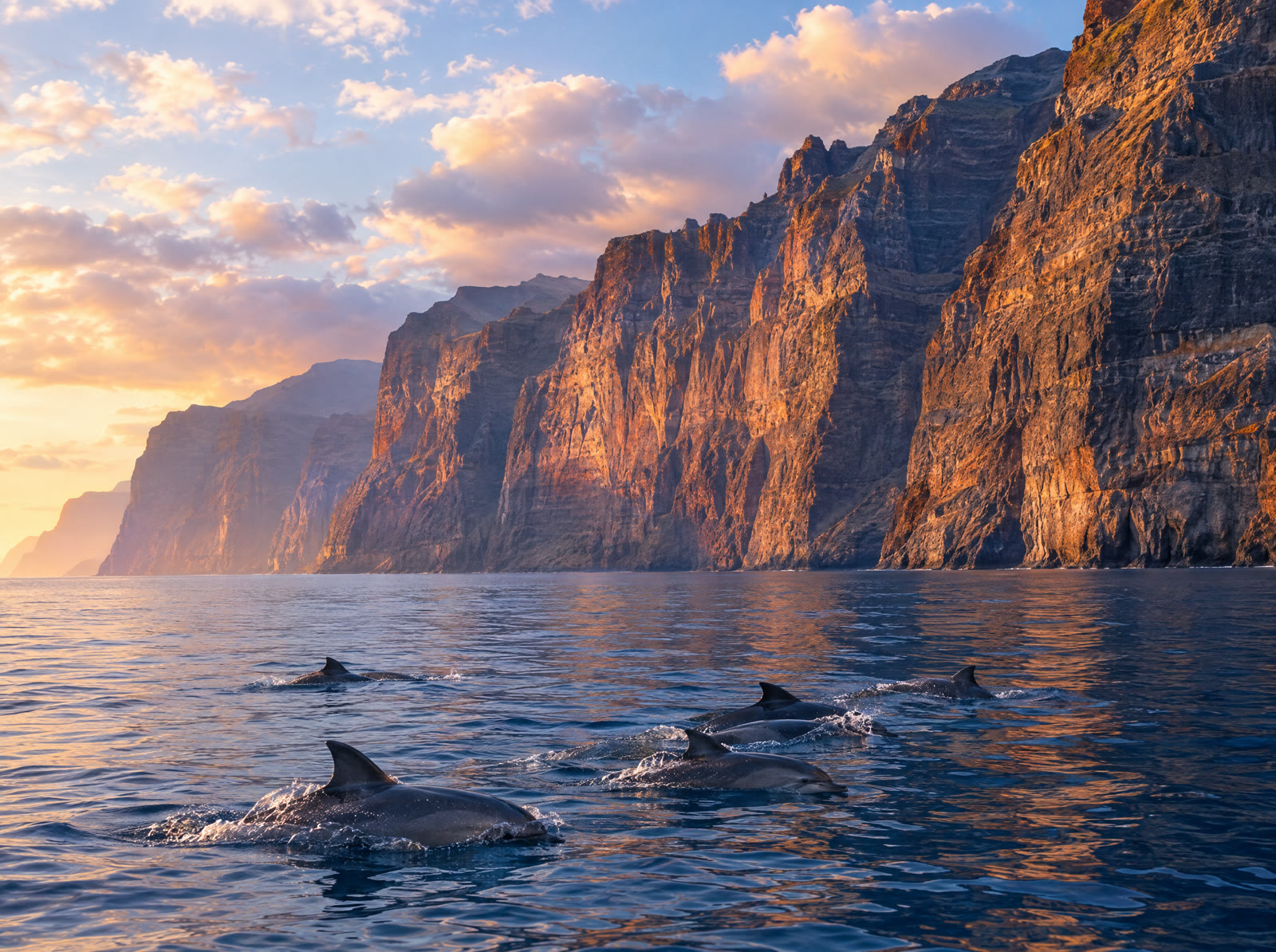 Acantilados de Los Gigantes cayendo en vertical sobre el océano